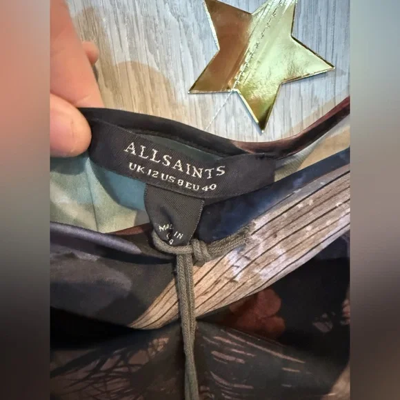 NWT All saints Hadley Tippi Midi Satin Cowl Neck Slip Dress 8 - Picture 9 of 10